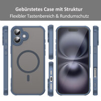 Handyhülle für Apple iPhone 16 Plus Matt Case Schutzhülle Kratzfest Passgenau Blau