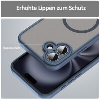 Handyhülle für Apple iPhone 16 Plus Matt Case Schutzhülle Kratzfest Passgenau Blau
