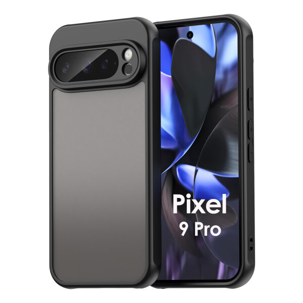 Handyhülle für Google Pixel 9 Pro Matt Stoßfest Schutzhülle Back cover in Schwarz