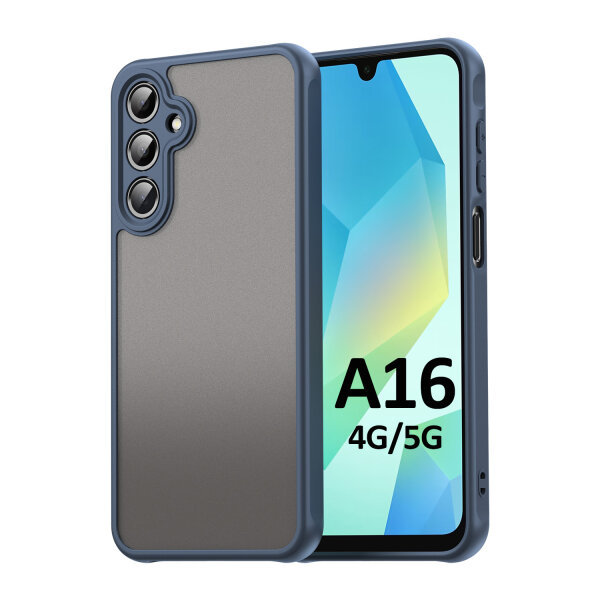 Handyhülle für Samsung Galaxy A16 Matt Stoßfest Schutzhülle Back cover in Blau