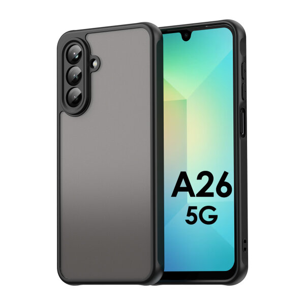 Handyhülle für Samsung Galaxy A26 Matt Stoßfest Schutzhülle Back cover in Schwarz