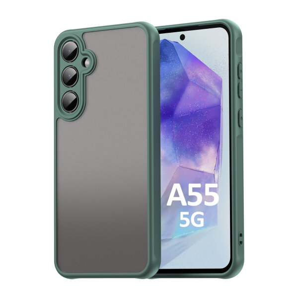 Handyhülle für Samsung Galaxy A55 Matt Stoßfest Schutzhülle Back cover in Grün