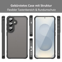 Handyhülle für Samsung Galaxy S24+ / Galaxy S25+ Matt Stoßfest Schutzhülle Back cover in Schwarz