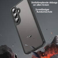 Handyhülle für Samsung Galaxy S24+ / Galaxy S25+ Matt Stoßfest Schutzhülle Back cover in Schwarz