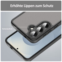 Handyhülle für Samsung Galaxy S24+ / Galaxy S25+ Matt Stoßfest Schutzhülle Back cover in Schwarz
