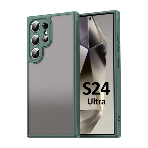 Handyhülle für Samsung Galaxy S24 Ultra Matt Stoßfest Schutzhülle Back cover in Grün