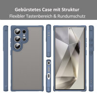Handyhülle für Samsung Galaxy S24 Ultra Matt Stoßfest Schutzhülle Back cover in Blau