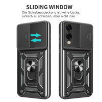 Outdoor Panzer Hülle für Samsung Galaxy S25 Edge mit Kameraschutz Ringhalter in Schwarz