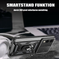 Outdoor Panzer Hülle für Samsung Galaxy S25 Edge mit Kameraschutz Ringhalter in Schwarz