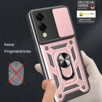 Outdoor Panzer Hülle für Samsung Galaxy S25 Edge mit Kameraschutz Ringhalter in Rosegold