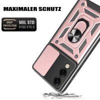 Outdoor Panzer Hülle für Samsung Galaxy S25 Edge mit Kameraschutz Ringhalter in Rosegold