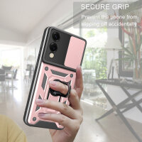 Outdoor Panzer Hülle für Samsung Galaxy S25 Edge mit Kameraschutz Ringhalter in Rosegold