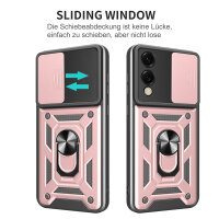 Outdoor Panzer Hülle für Samsung Galaxy S25 Edge mit Kameraschutz Ringhalter in Rosegold