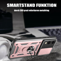 Outdoor Panzer Hülle für Samsung Galaxy S25 Edge mit Kameraschutz Ringhalter in Rosegold