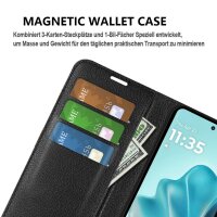 Handy Tasche für Motorola Moto Edge 60 / Edge 60 Fusion Handyhülle Flip Cover Wallet Case Hülle Etui Schwarz