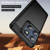 Carbon Hülle für Motorola Moto Edge 60 / Edge 60 Fusion Handyhülle Back Cover Handy Tasche Bumper in Schwarz