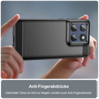 Carbon Hülle für Motorola Moto Edge 60 / Edge 60 Fusion Handyhülle Back Cover Handy Tasche Bumper in Schwarz