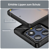 Carbon Hülle für Motorola Moto Edge 60 / Edge 60 Fusion Handyhülle Back Cover Handy Tasche Bumper in Schwarz