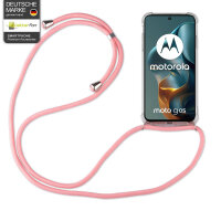Handykett für Motorola Moto G05 / Moto E15 Hülle mit Kordel Handyhülle mit Band in Rosa