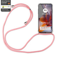 Handykett für Motorola Moto G75 Hülle mit Kordel Handyhülle mit Band in Rosa