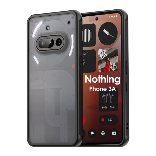 Handyhülle für Nothing Phone 3A Matt Stoßfest Schutzhülle Back cover in Schwarz