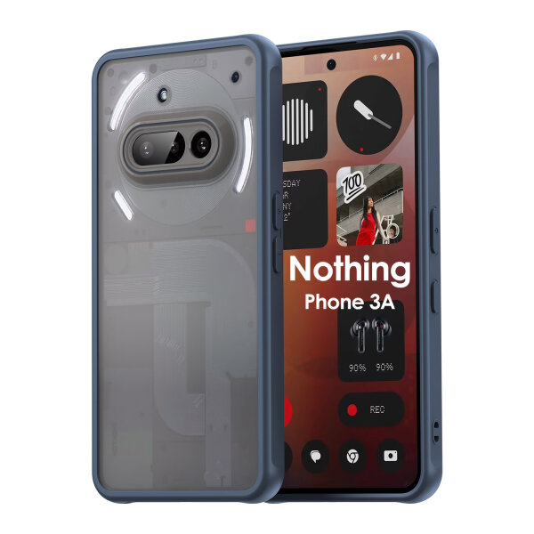 Handyhülle für Nothing Phone 3A Matt Stoßfest Schutzhülle Back cover in Blau