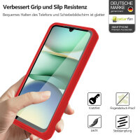 360° Grad Hülle für Xiaomi Redmi A5 4G (EU 173mm) vollschutz Integriertem Displayschutz Rot