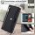 Handykette Hülle für Motorola Moto G15 / Moto G15 Power mit Band Handyhülle Kartenfächer PU Leder Umhängetasche in Schwarz