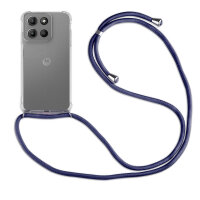 Handykett für Motorola Moto G15 / Moto G15 Power Hülle mit Kordel Handyhülle mit Band in Blau