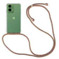 Handykett für Motorola Moto G35 Hülle mit Kordel Handyhülle mit Band in Rainbow