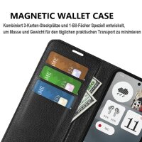 Handy Tasche für Nothing Phone 3A Handyhülle Flip Cover Wallet Case Hülle Etui Schwarz