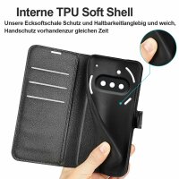 Handy Tasche für Nothing Phone 3A Handyhülle Flip Cover Wallet Case Hülle Etui Schwarz