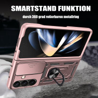 Outdoor Panzer Hülle für Samsung Galaxy Z Fold 7 mit Kameraschutz Ringhalter in Rosegold