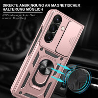 Outdoor Panzer Hülle für Samsung Galaxy Z Fold 7 mit Kameraschutz Ringhalter in Rosegold