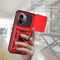 Outdoor Panzer Hülle für Samsung Galaxy Z Fold 7 mit Kameraschutz Ringhalter in Rot
