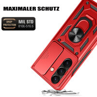 Outdoor Panzer Hülle für Samsung Galaxy Z Fold 7 mit Kameraschutz Ringhalter in Rot