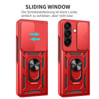 Outdoor Panzer Hülle für Samsung Galaxy Z Fold 7 mit Kameraschutz Ringhalter in Rot