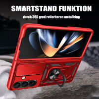 Outdoor Panzer Hülle für Samsung Galaxy Z Fold 7 mit Kameraschutz Ringhalter in Rot