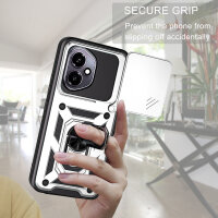 Outdoor Panzer Hülle für Samsung Galaxy Z Fold 7 mit Kameraschutz Ringhalter in Silber