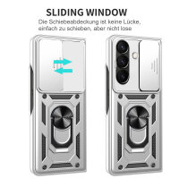 Outdoor Panzer Hülle für Samsung Galaxy Z Fold 7 mit Kameraschutz Ringhalter in Silber