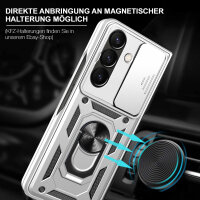 Outdoor Panzer Hülle für Samsung Galaxy Z Fold 7 mit Kameraschutz Ringhalter in Silber