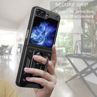 Outdoor Panzer Hülle für Samsung Galaxy Z Flip 7 FE mit Kameraschutz Ringhalter in Schwarz