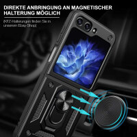 Outdoor Panzer Hülle für Samsung Galaxy Z Flip 7 FE mit Kameraschutz Ringhalter in Schwarz