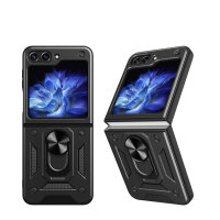Outdoor Panzer Hülle für Samsung Galaxy Z Flip 7 FE mit Kameraschutz Ringhalter in Schwarz