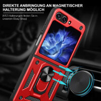 Outdoor Panzer Hülle für Samsung Galaxy Z Flip 7 FE mit Kameraschutz Ringhalter in Rot