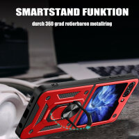 Outdoor Panzer Hülle für Samsung Galaxy Z Flip 7 FE mit Kameraschutz Ringhalter in Rot