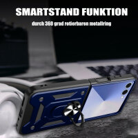 Outdoor Panzer Hülle für Samsung Galaxy Z Flip 7 mit Kameraschutz Ringhalter in Blau