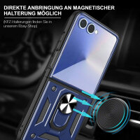 Outdoor Panzer Hülle für Samsung Galaxy Z Flip 7 mit Kameraschutz Ringhalter in Blau