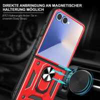 Outdoor Panzer Hülle für Samsung Galaxy Z Flip 7 mit Kameraschutz Ringhalter in Rot