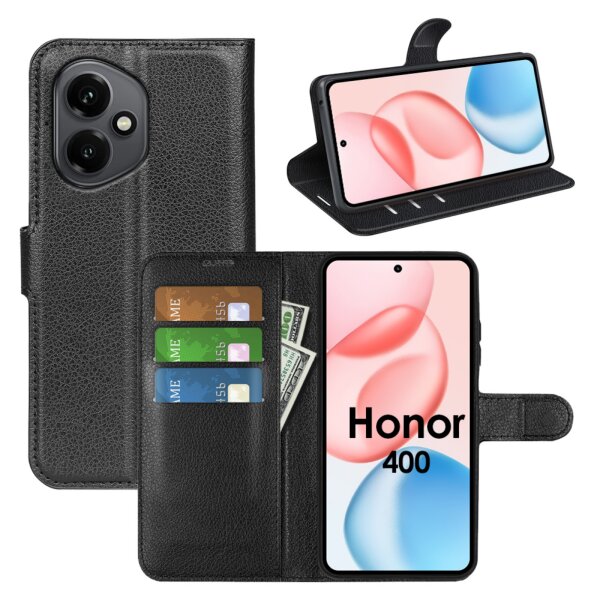Handy Tasche für Honor 400 Handyhülle Flip Cover Wallet Case Hülle Etui Schwarz